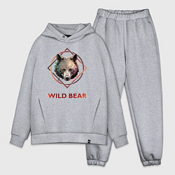 Мужской костюм оверсайз Медведь в рамке Wild Bear, цвет: меланж