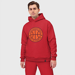 Мужской костюм оверсайз Love basketball, цвет: красный — фото 2