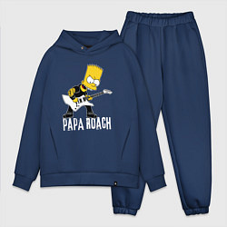 Мужской костюм оверсайз Papa Roach Барт Симпсон рокер, цвет: тёмно-синий