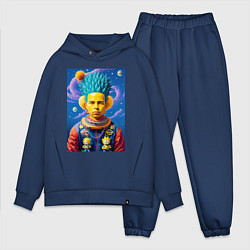 Мужской костюм оверсайз Барт Симпсон в космическом скафандре, цвет: тёмно-синий