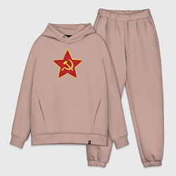Мужской костюм оверсайз СССР звезда, цвет: пыльно-розовый