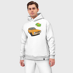 Мужской костюм оверсайз My summer car yellow, цвет: белый — фото 2