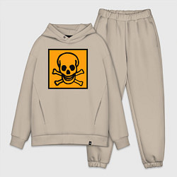 Мужской костюм оверсайз Череп-предупреждение