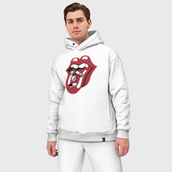 Мужской костюм оверсайз Rolling stones pills, цвет: белый — фото 2