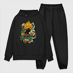 Мужской костюм оверсайз Dragon ball дракон и цветы