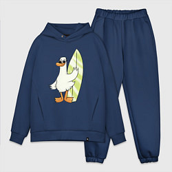 Мужской костюм оверсайз Гусь серфингист в очках, цвет: тёмно-синий