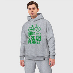 Мужской костюм оверсайз Ride for a green planet, цвет: меланж — фото 2