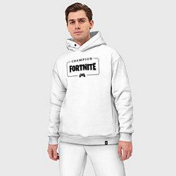 Мужской костюм оверсайз Fortnite gaming champion: рамка с лого и джойстико, цвет: белый — фото 2
