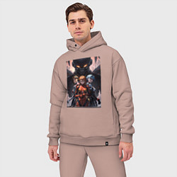 Мужской костюм оверсайз Лучшие девочки Евангелиона: Аска, Рей, цвет: пыльно-розовый — фото 2