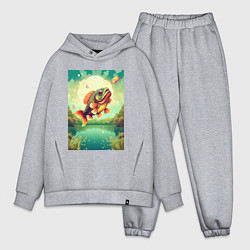 Мужской костюм оверсайз Рыбалка на карпа, цвет: меланж