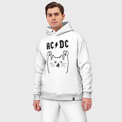 Мужской костюм оверсайз AC DC - rock cat, цвет: белый — фото 2