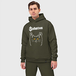 Мужской костюм оверсайз Sabaton rock cat, цвет: хаки — фото 2