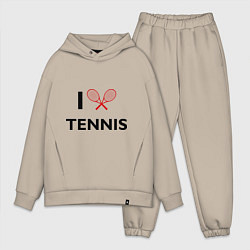 Мужской костюм оверсайз I Love Tennis, цвет: миндальный