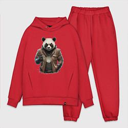 Мужской костюм оверсайз Крутая панда, цвет: красный