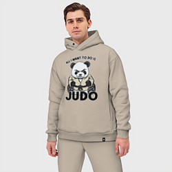 Мужской костюм оверсайз Дзюдо панда, цвет: миндальный — фото 2