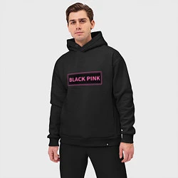 Мужской костюм оверсайз Логотип Блек Пинк, цвет: черный — фото 2