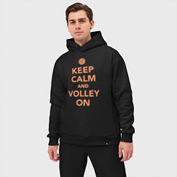 Мужской костюм оверсайз Keep calm and volley on, цвет: черный — фото 2