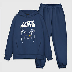 Мужской костюм оверсайз Arctic Monkeys rock cat, цвет: тёмно-синий