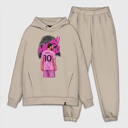 Мужской костюм оверсайз Лионель Месси Интер Майами 10, цвет: миндальный