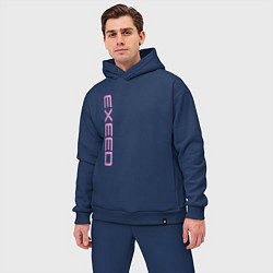 Мужской костюм оверсайз Exeed pink logo, цвет: тёмно-синий — фото 2