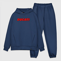 Мужской костюм оверсайз Ducati - красный градиент, цвет: тёмно-синий
