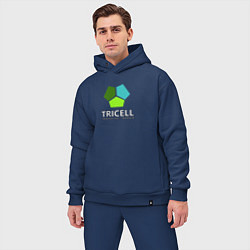 Мужской костюм оверсайз Tricell Inc, цвет: тёмно-синий — фото 2