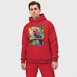 Мужской костюм оверсайз Яркий красный ара, цвет: красный — фото 2