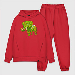 Мужской костюм оверсайз Зелёный слон, цвет: красный