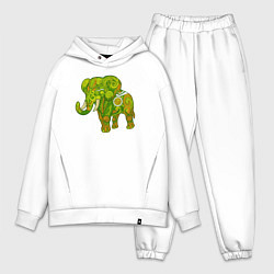 Мужской костюм оверсайз Зелёный слон, цвет: белый