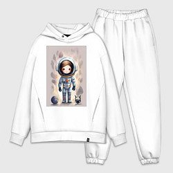 Мужской костюм оверсайз Милый маленький космонавт - нейросеть, цвет: белый