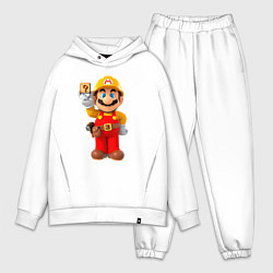 Мужской костюм оверсайз Марио-строитель, цвет: белый