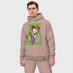 Мужской костюм оверсайз Crash Bandicoot - smile, цвет: пыльно-розовый — фото 2