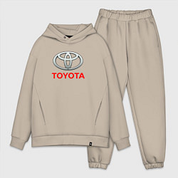 Мужской костюм оверсайз Toyota sport auto brend, цвет: миндальный