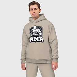 Мужской костюм оверсайз Mixed martial arts, цвет: миндальный — фото 2