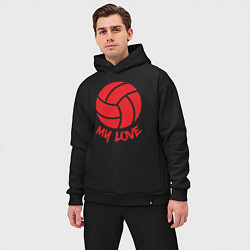 Мужской костюм оверсайз Volleyball my love, цвет: черный — фото 2