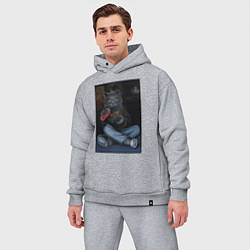 Мужской костюм оверсайз Кот - задрот, цвет: меланж — фото 2