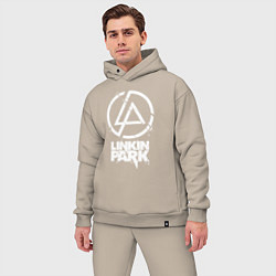 Мужской костюм оверсайз Linkin Park - white, цвет: миндальный — фото 2
