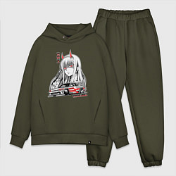 Мужской костюм оверсайз Nissan Silvia S15 Drift Zero Two, цвет: хаки