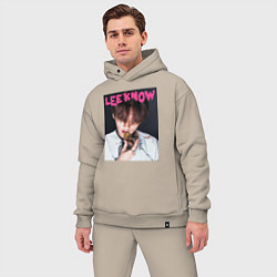 Мужской костюм оверсайз Lee Know Rock Star Stray Kids, цвет: миндальный — фото 2