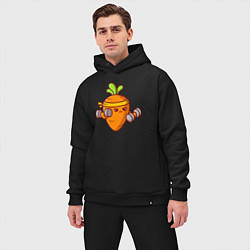 Мужской костюм оверсайз Морковь на спорте, цвет: черный — фото 2