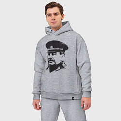 Мужской костюм оверсайз Сталин в фуражке, цвет: меланж — фото 2