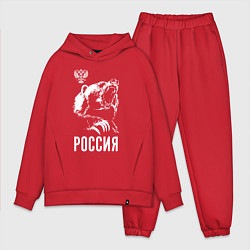 Мужской костюм оверсайз Русский медведь, цвет: красный