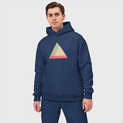 Мужской костюм оверсайз Абстрактные цветные треугольники, цвет: тёмно-синий — фото 2