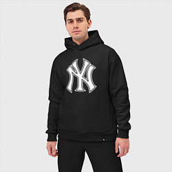 Мужской костюм оверсайз New York yankees - baseball logo, цвет: черный — фото 2