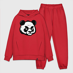 Мужской костюм оверсайз Недовольная морда панды, цвет: красный