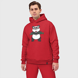 Мужской костюм оверсайз Панда с нунчаками, цвет: красный — фото 2