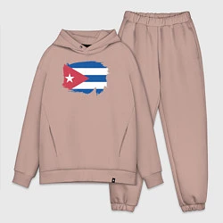Мужской костюм оверсайз Флаг Кубы, цвет: пыльно-розовый
