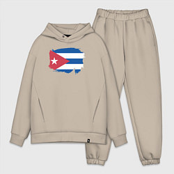 Мужской костюм оверсайз Флаг Кубы, цвет: миндальный