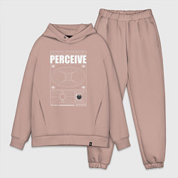 Мужской костюм оверсайз Perceive streetwear, цвет: пыльно-розовый