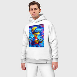 Мужской костюм оверсайз Bart Simpson is an avid gamer - esports, цвет: белый — фото 2